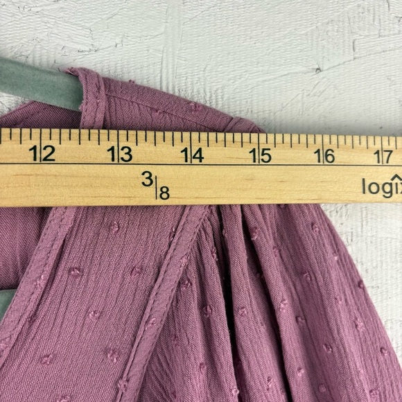Rewind Lavender Button-Front Peplum Blouse Cottagecore Flowy Sleeves Small Boho - Picture 7 of 11